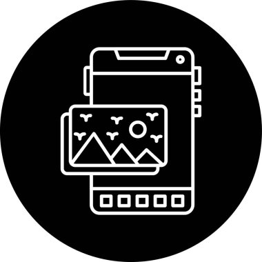 Image Line inverted circle. Vector Illustration For Web Use