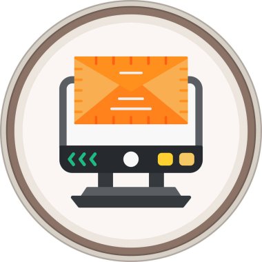 Email Flat sticker. Vector Illustration For Web Use