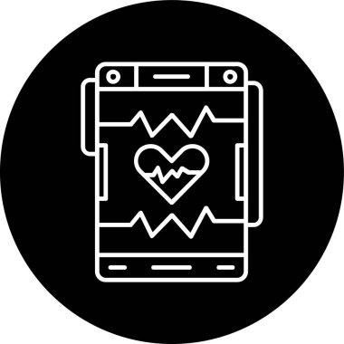 Kalp atış hızı çizgisi ters çevrilmiş. Web Kullanımı için Vektör İllüstrasyonu