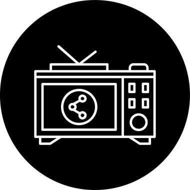 Televizyon hattı ters çevrilmiş daire. Web Kullanımı için Vektör İllüstrasyonu