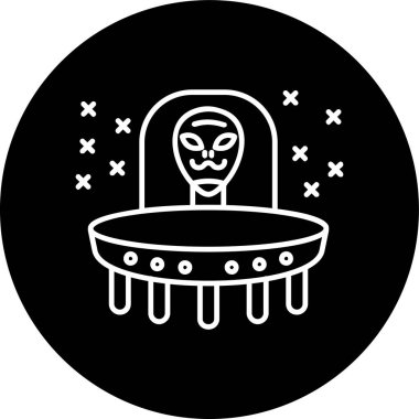 Uzay gemisi ters çevrilmiş daire. Web Kullanımı için Vektör İllüstrasyonu