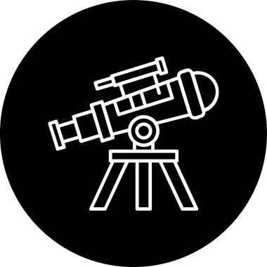 Telescope Line inverted circle. Vector Illustration For Web Use