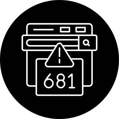 681 Hata Hatası ters çevrilmiş çember. Web Kullanımı için Vektör İllüstrasyonu