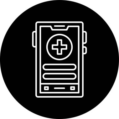 Smartphone Line inverted circle. Vector Illustration For Web Use