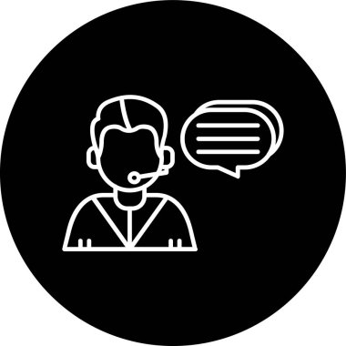 Support Line inverted circle. Vector Illustration For Web Use