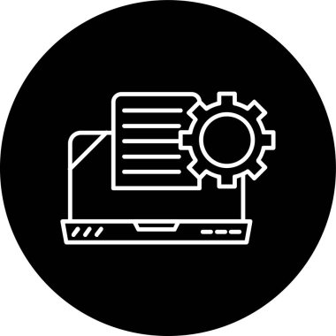 Automation Line inverted circle. Vector Illustration For Web Use