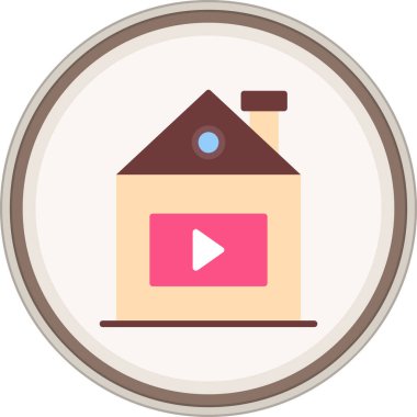 Video Düz etiket. Web Kullanımı için Vektör İllüstrasyonu