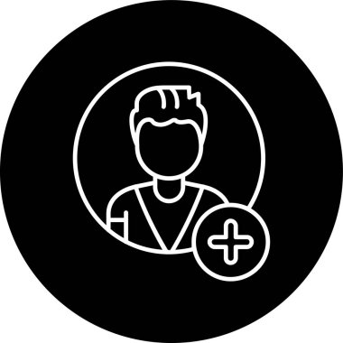 Guest Account Line inverted circle. Vector Illustration For Web Use