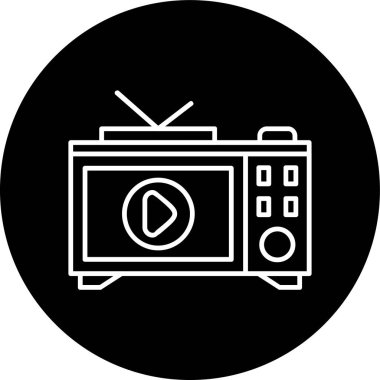 Television Line inverted circle. Vector Illustration For Web Use