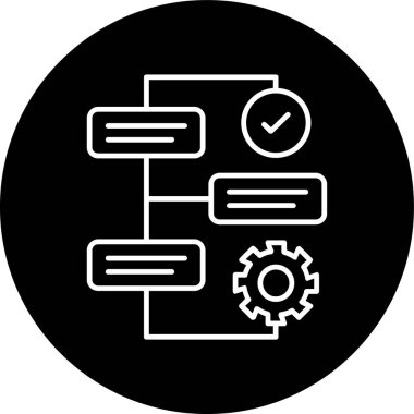 Workflow Line inverted circle. Vector Illustration For Web Use