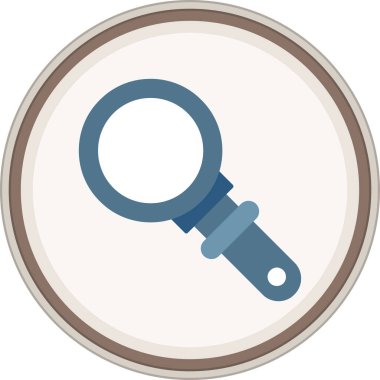 Büyüteç Düz Çıkartma. Web Kullanımı için Vektör İllüstrasyonu