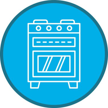 Oven Line multi circle. Vector Illustration For Web Use