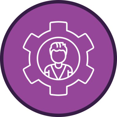 Kullanıcı Roles Line çoklu çember. Web Kullanımı için Vektör İllüstrasyonu