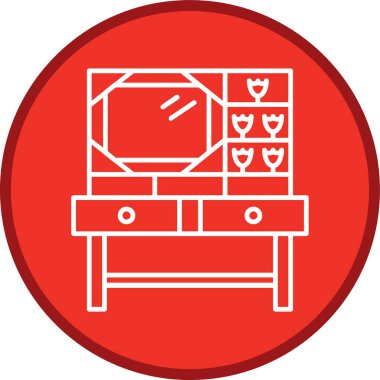 Sressing Table Line çoklu daire. Web Kullanımı için Vektör İllüstrasyonu