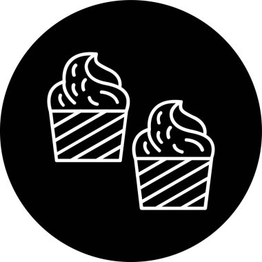 Cupcake Hattı ters çevrilmiş. Web Kullanımı için Vektör İllüstrasyonu