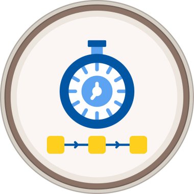 Düz Zamanlama etiketi. Web Kullanımı için Vektör İllüstrasyonu