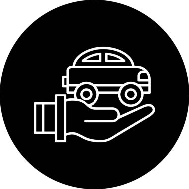 Araba Sigorta Hattı ters çevrilmiş. Web Kullanımı için Vektör İllüstrasyonu