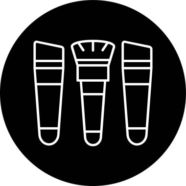 Makeup Brushes Line inverted circle. Vector Illustration For Web Use