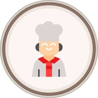 Şef Lastik Çıkartması. Web Kullanımı için Vektör İllüstrasyonu