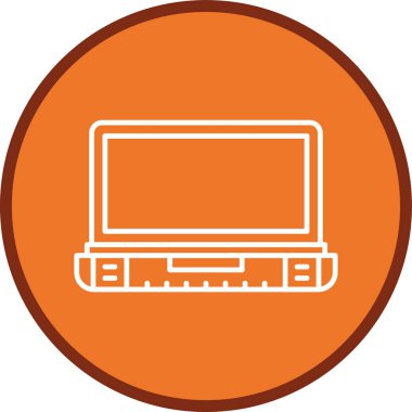 Laptop hattı çoklu daire. Web Kullanımı için Vektör İllüstrasyonu