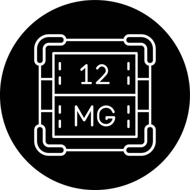 Magnezyum Hattı ters çevrilmiş daire. Web Kullanımı için Vektör İllüstrasyonu