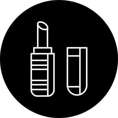 Lipstick Line inverted circle. Vector Illustration For Web Use