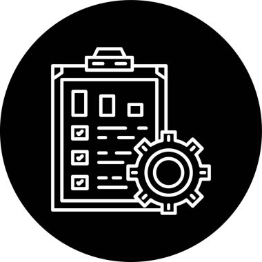 Project Management Line inverted circle. Vector Illustration For Web Use