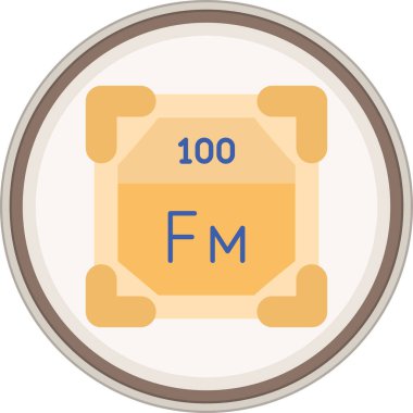 Fermium yassı çıkartması. Web Kullanımı için Vektör İllüstrasyonu