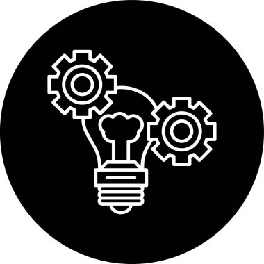 Solutions Line inverted circle. Vector Illustration For Web Use