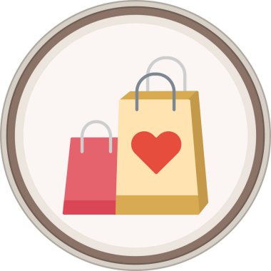 Alışveriş Torbası Düz çıkartması. Web Kullanımı için Vektör İllüstrasyonu