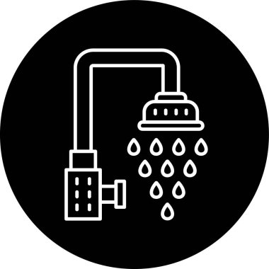 Duş Hattı ters dönmüş daire. Web Kullanımı için Vektör İllüstrasyonu