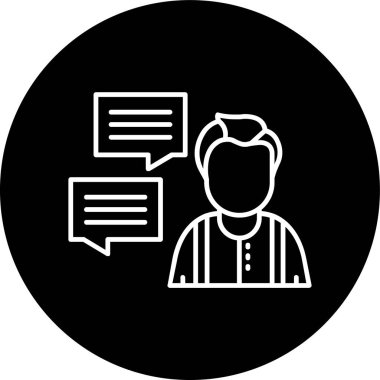 Chat Line inverted circle. Vector Illustration For Web Use