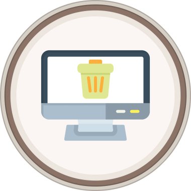 Çöp kutusuna geri dönüşüm etiketi. Web Kullanımı için Vektör İllüstrasyonu