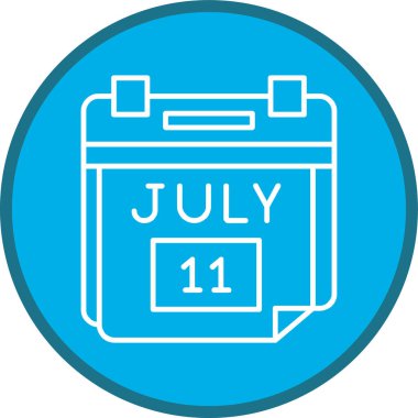 11 Temmuz Tarih Hattı çoklu daire. Web Kullanımı için Vektör İllüstrasyonu