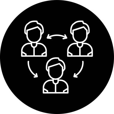 Ağ Hattı ters çevrilmiş çember. Web Kullanımı için Vektör İllüstrasyonu