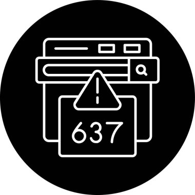 637 Hata Hatası ters çevrilmiş çember. Web Kullanımı için Vektör İllüstrasyonu