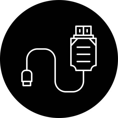 Kablo hattı ters çevrilmiş daire. Web Kullanımı için Vektör İllüstrasyonu