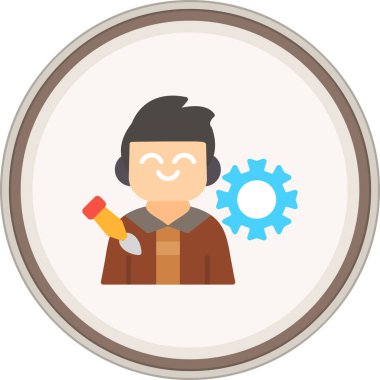 Freelance Consultant Flat sticker. Vector Illustration For Web Use