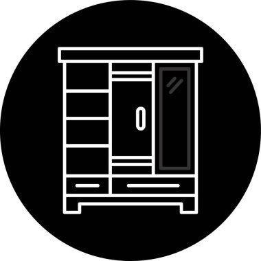 Closet Line inverted circle. Vector Illustration For Web Use