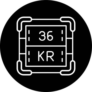 Kripton Hattı ters çevrilmiş daire. Web Kullanımı için Vektör İllüstrasyonu