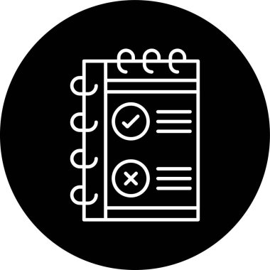 Not defteri ters çevrilmiş daire. Web Kullanımı için Vektör İllüstrasyonu