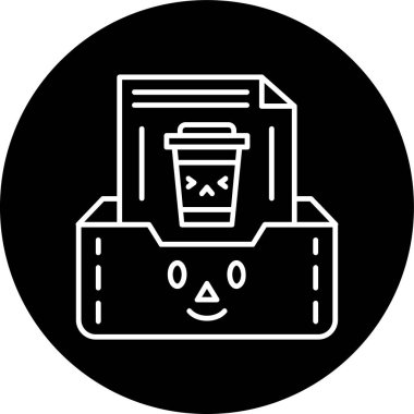 Çöp Kutusu Hattı ters çevrildi. Web Kullanımı için Vektör İllüstrasyonu