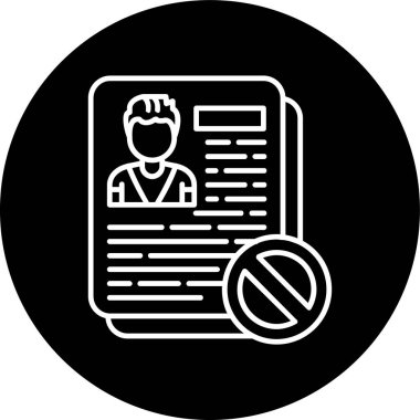 Kullanıcı Kara Liste Hattı ters çevrilmiş çember. Web Kullanımı için Vektör İllüstrasyonu