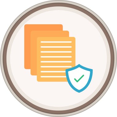 Document Flat sticker. Vector Illustration For Web Use