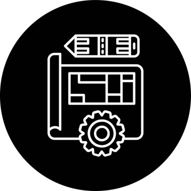 Blueprint Line inverted circle. Vector Illustration For Web Use