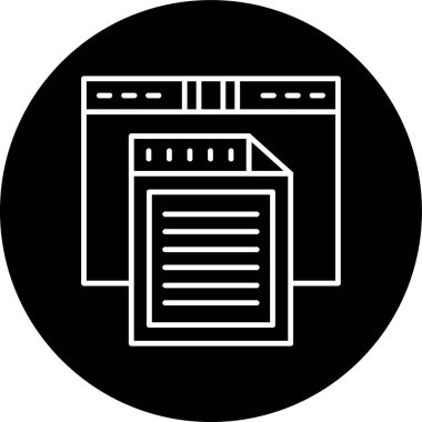 Document Line inverted circle. Vector Illustration For Web Use