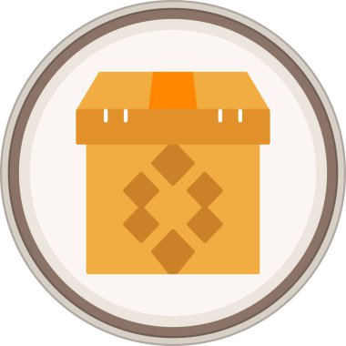 Box Flat sticker. Vector Illustration For Web Use