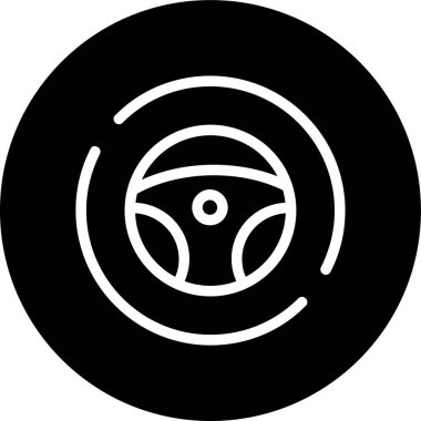 Steering-wheel Line inverted circle. Vector Illustration For Web Use