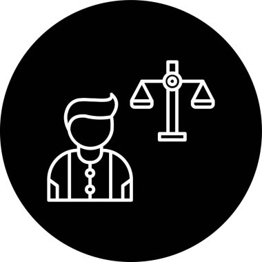 Yasal asistan çizgisi ters çevrilmiş. Web Kullanımı için Vektör İllüstrasyonu