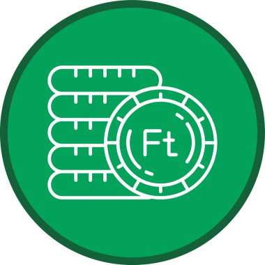 Macar Forint Line çok daireli. Web Kullanımı için Vektör İllüstrasyonu